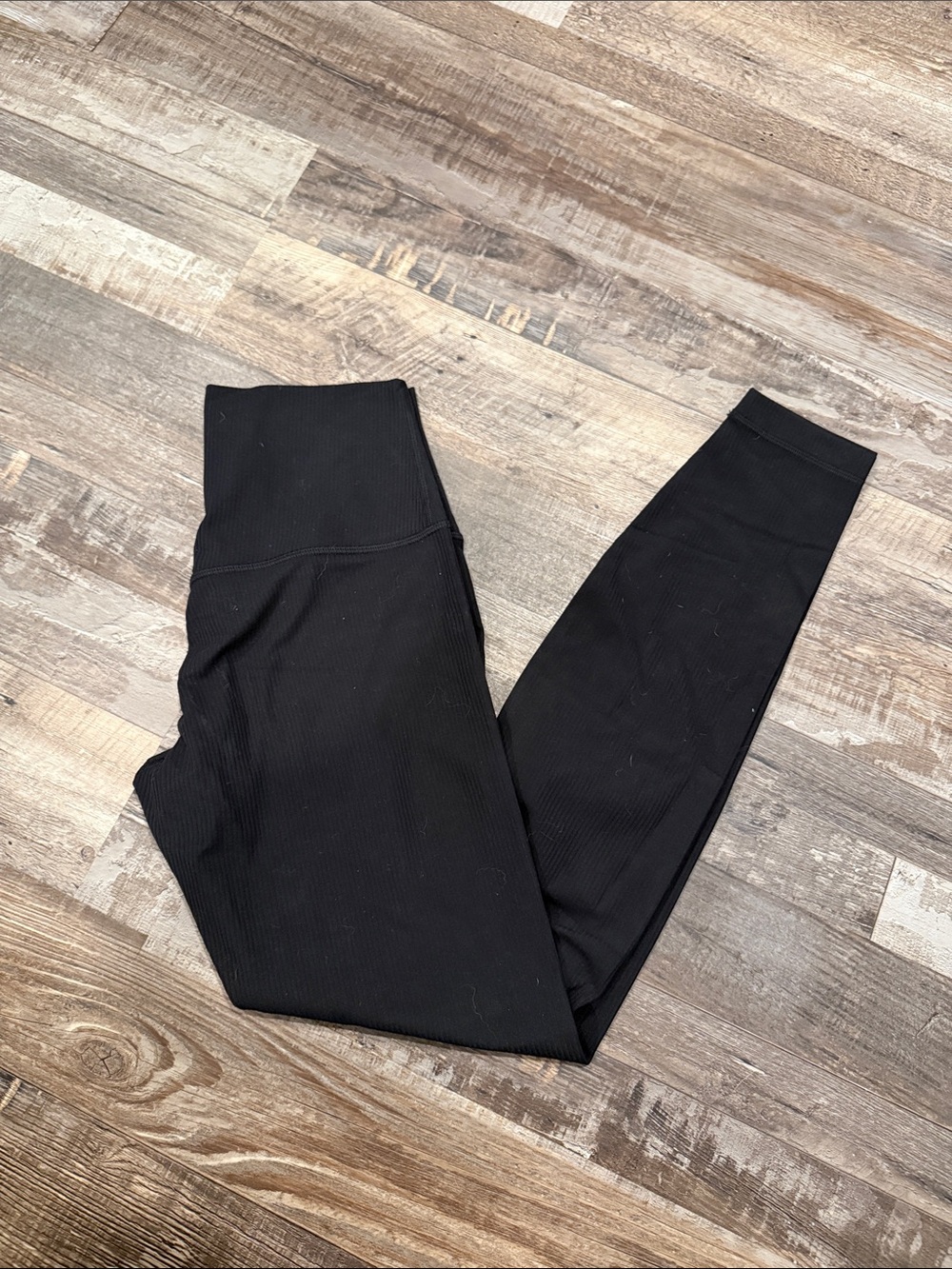 lululemon athletica Black Ribbed High-Rise Leggings